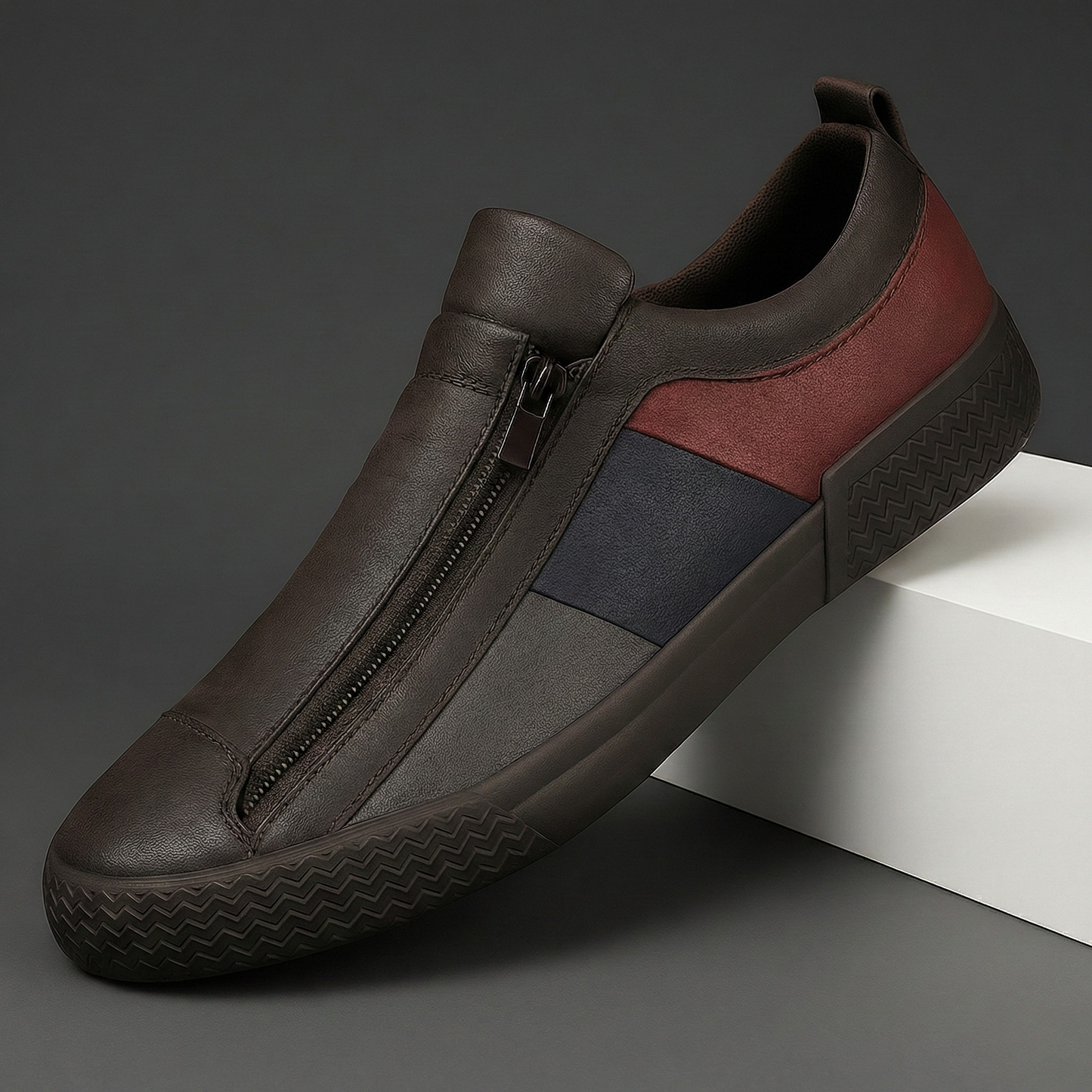 Navarro Leather Zip Sneakers