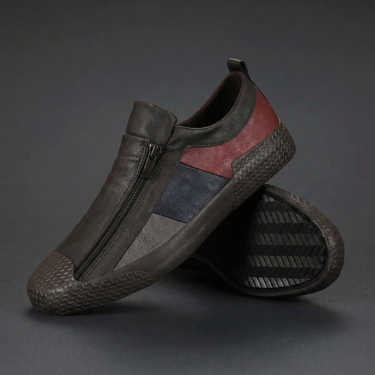 Navarro Leather Zip Sneakers