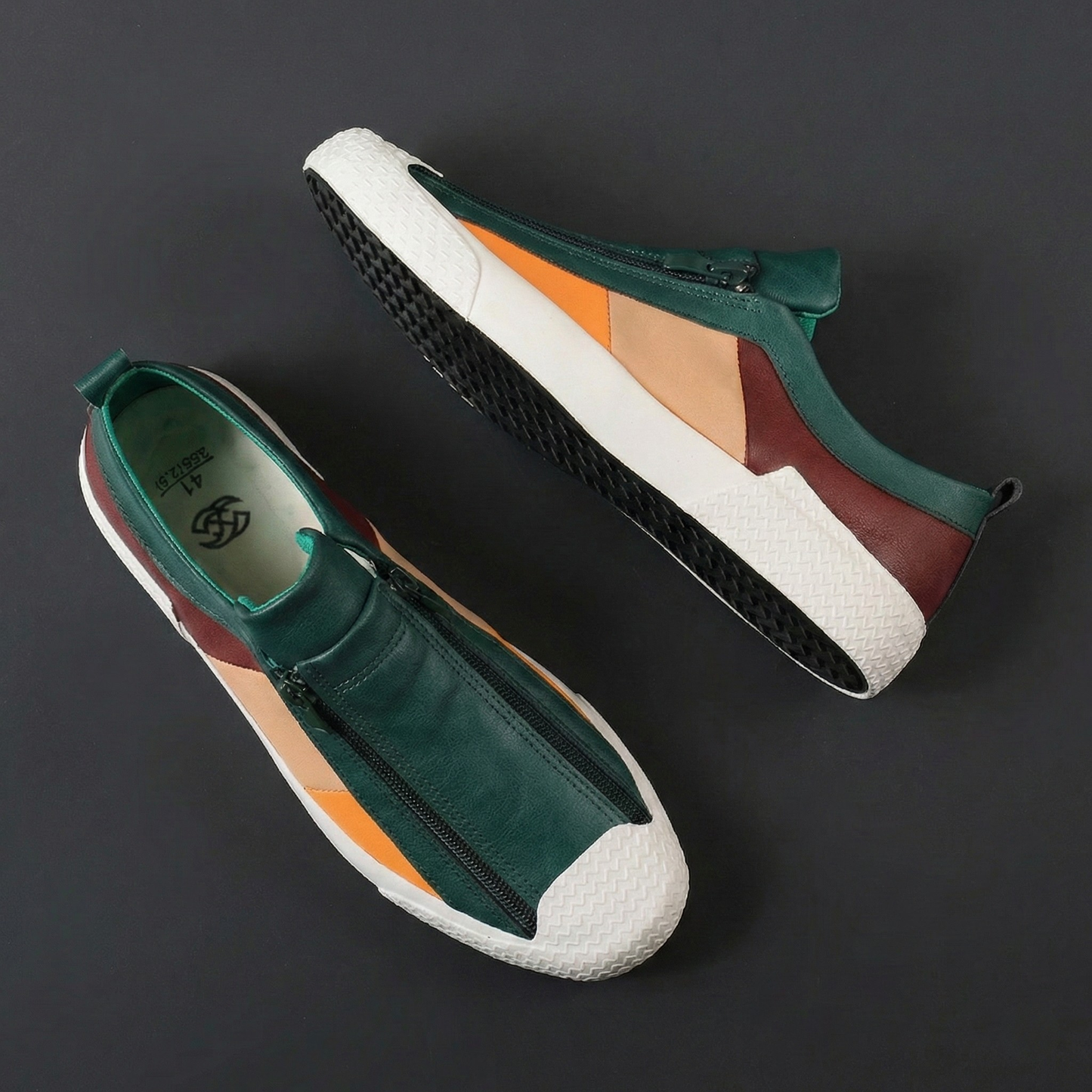 Navarro Leather Zip Sneakers
