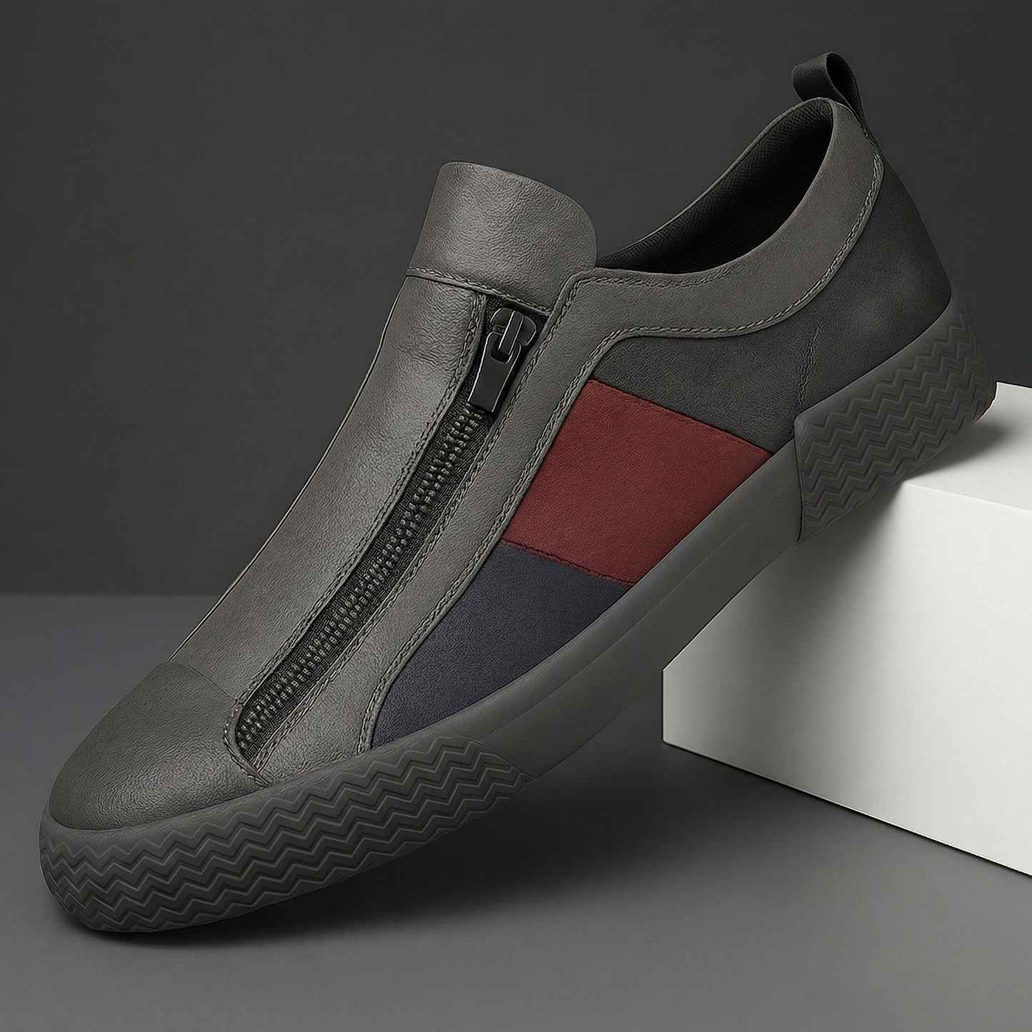 Navarro Leather Zip Sneakers