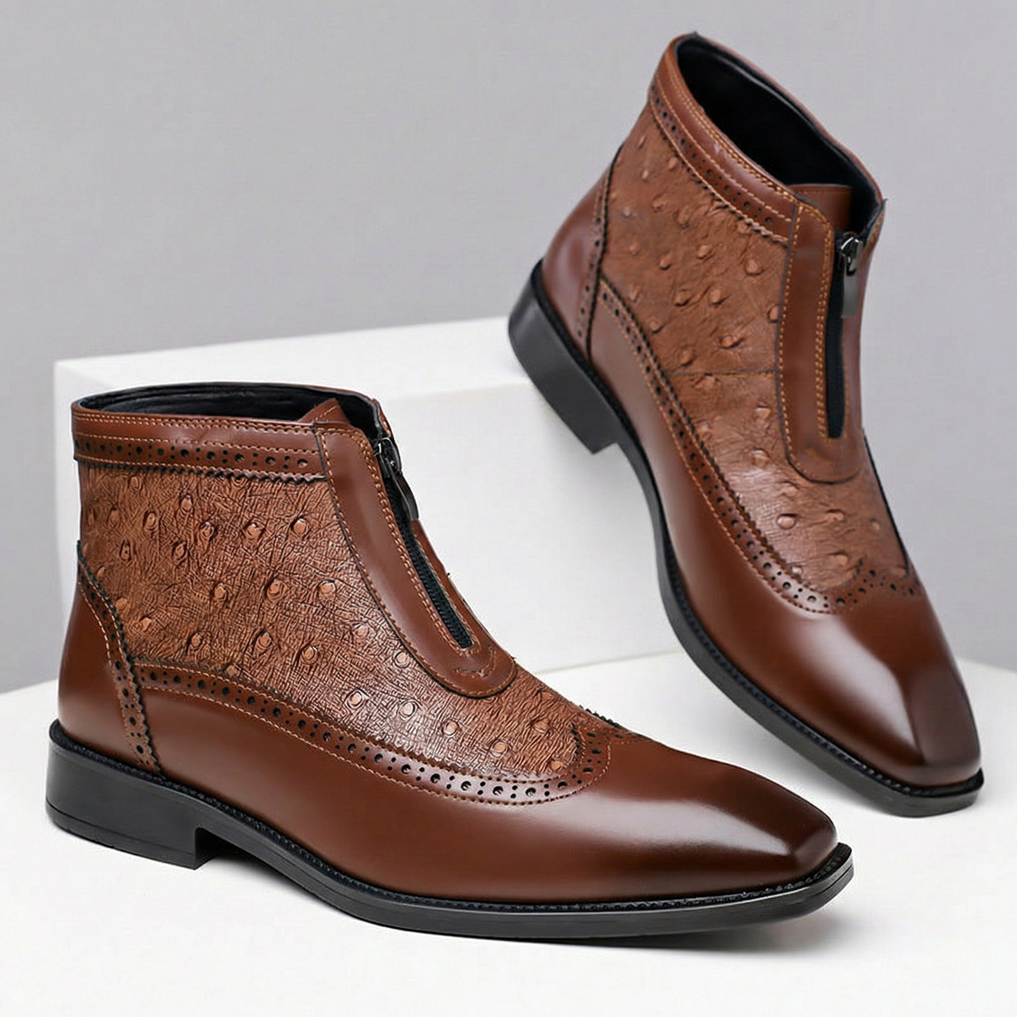 Fairmont Textured Leather Boots