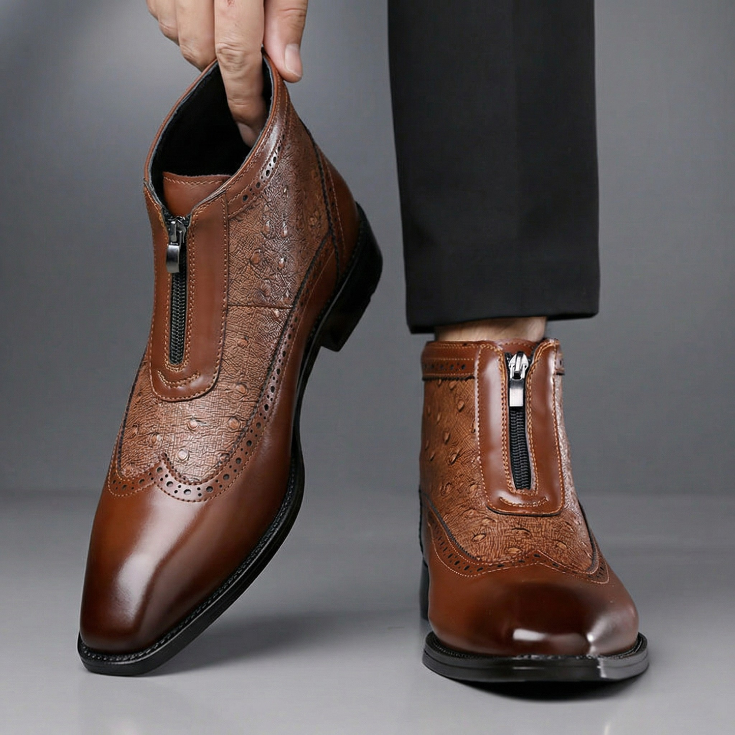 Fairmont Textured Leather Boots