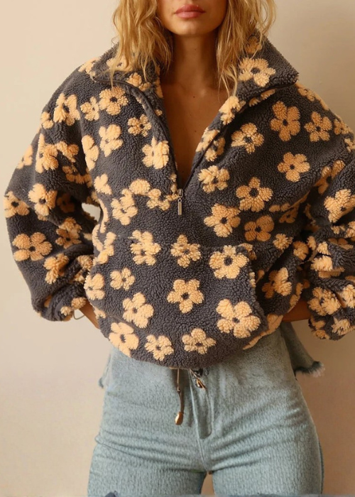 Ciedera Floral Fleece Pullover