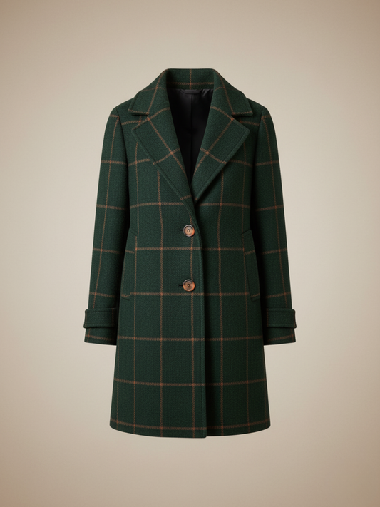 Classic Checkered Wool Coat