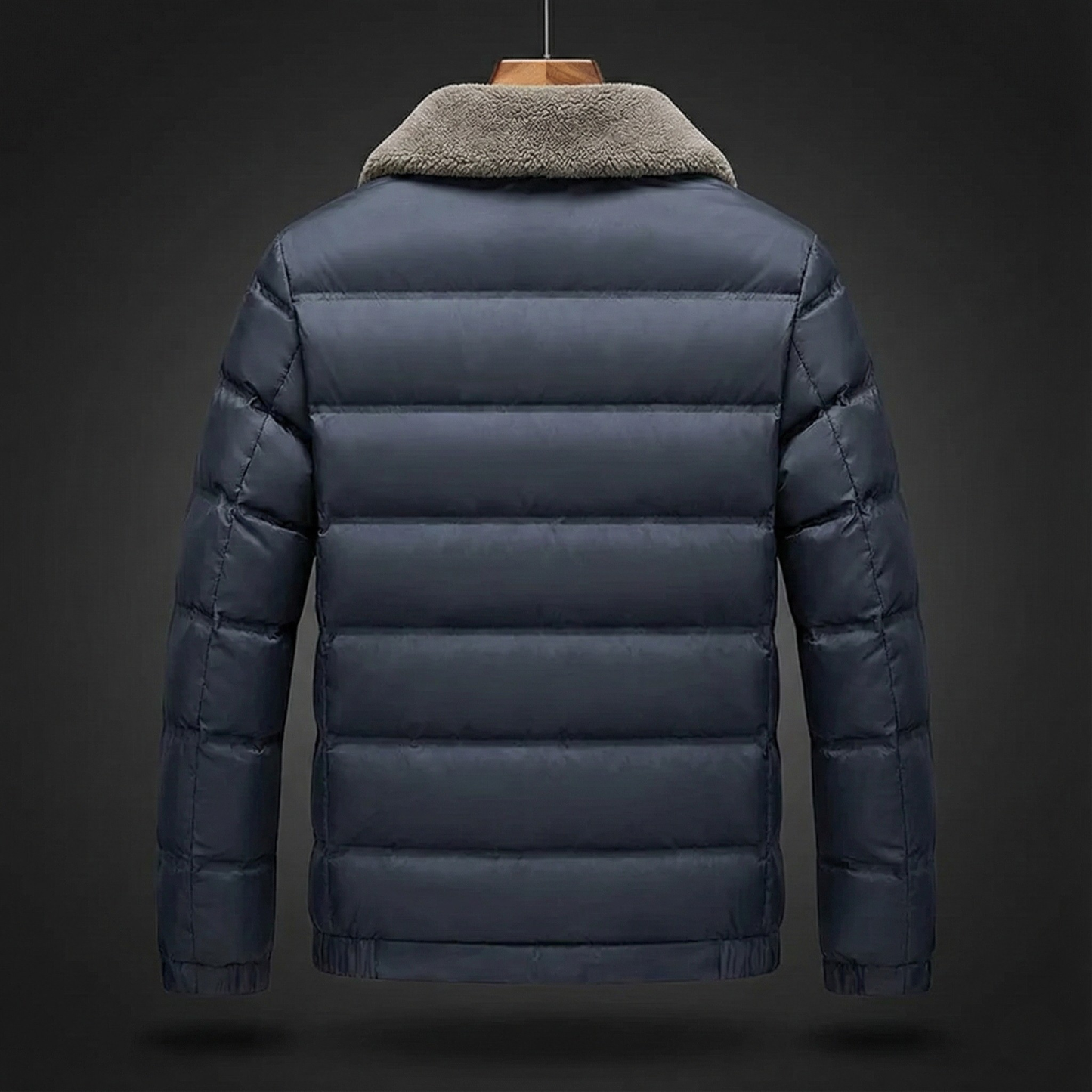 Puffer Jacket with Shearling Collar