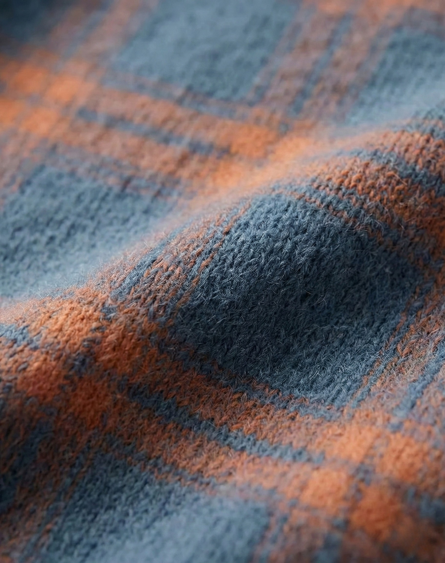 Plaid Button-Up Knit Cardigan