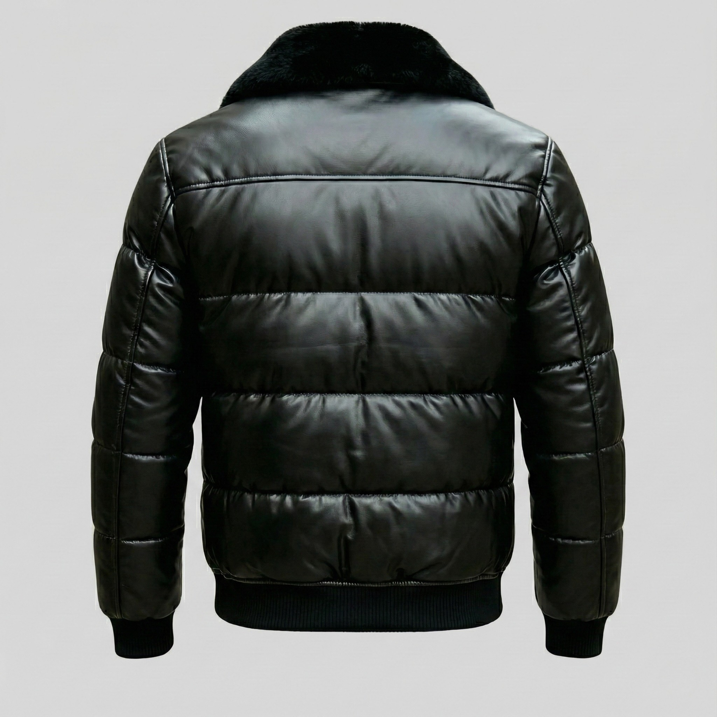 Dawn Padded Leather Jacket With Sherpa-Lining