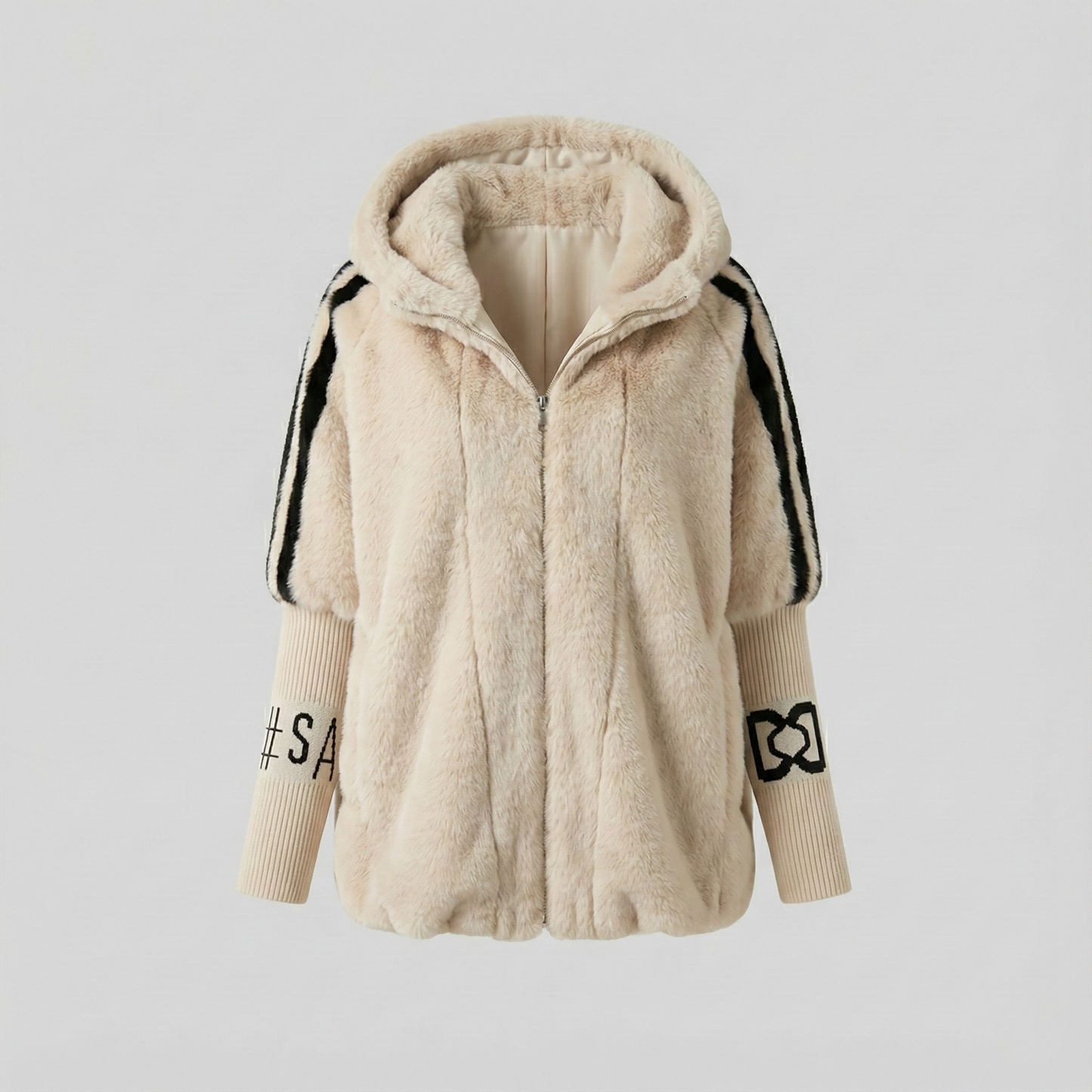 Ciedera Faux Fur Hooded Zip Jacket