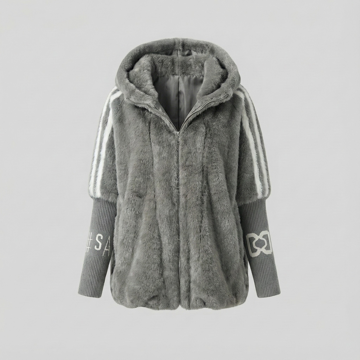Ciedera Faux Fur Hooded Zip Jacket