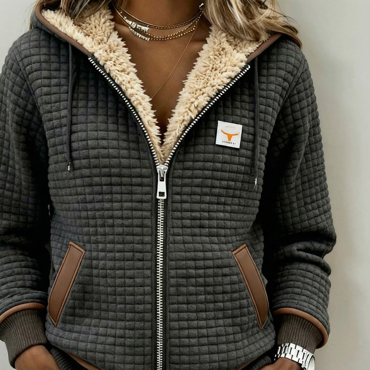 Ciedera Quilted Zip Cardigan