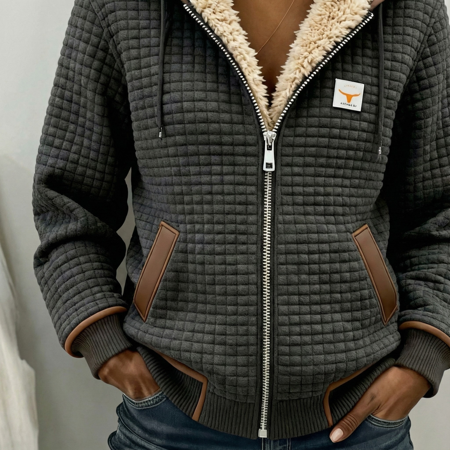 Ciedera Quilted Zip Cardigan