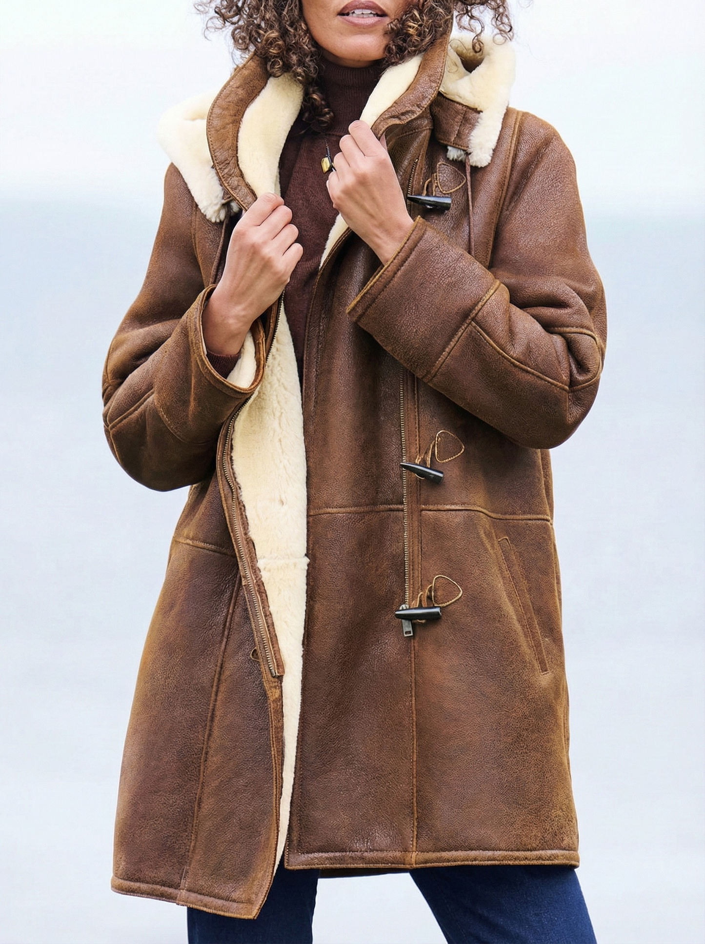 Ciedera Classic Faux Suede Toggle Coat
