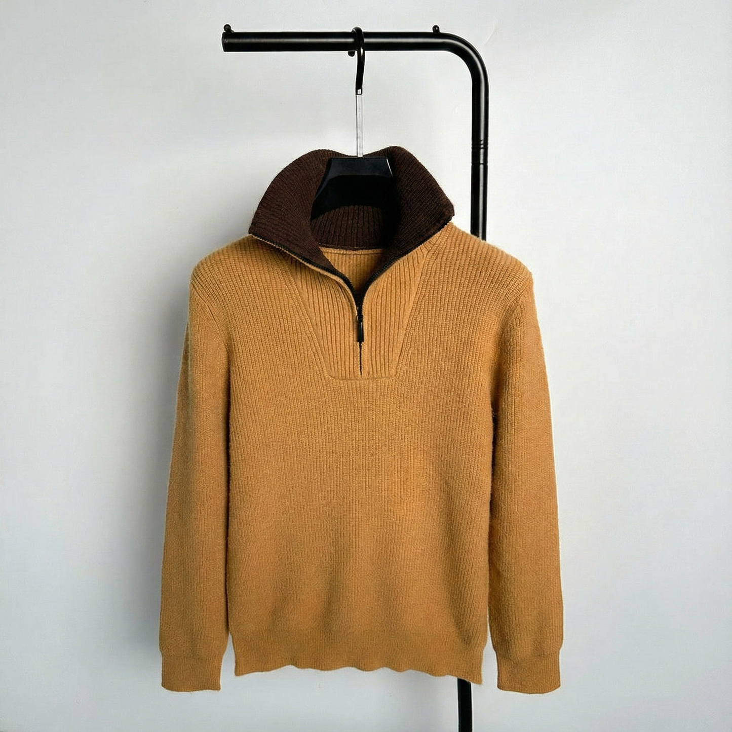 Roma Ribbed Half-Zip Knit Sweater