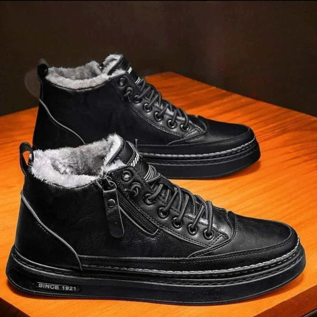 Sherpa Lined Leather Winter Boots
