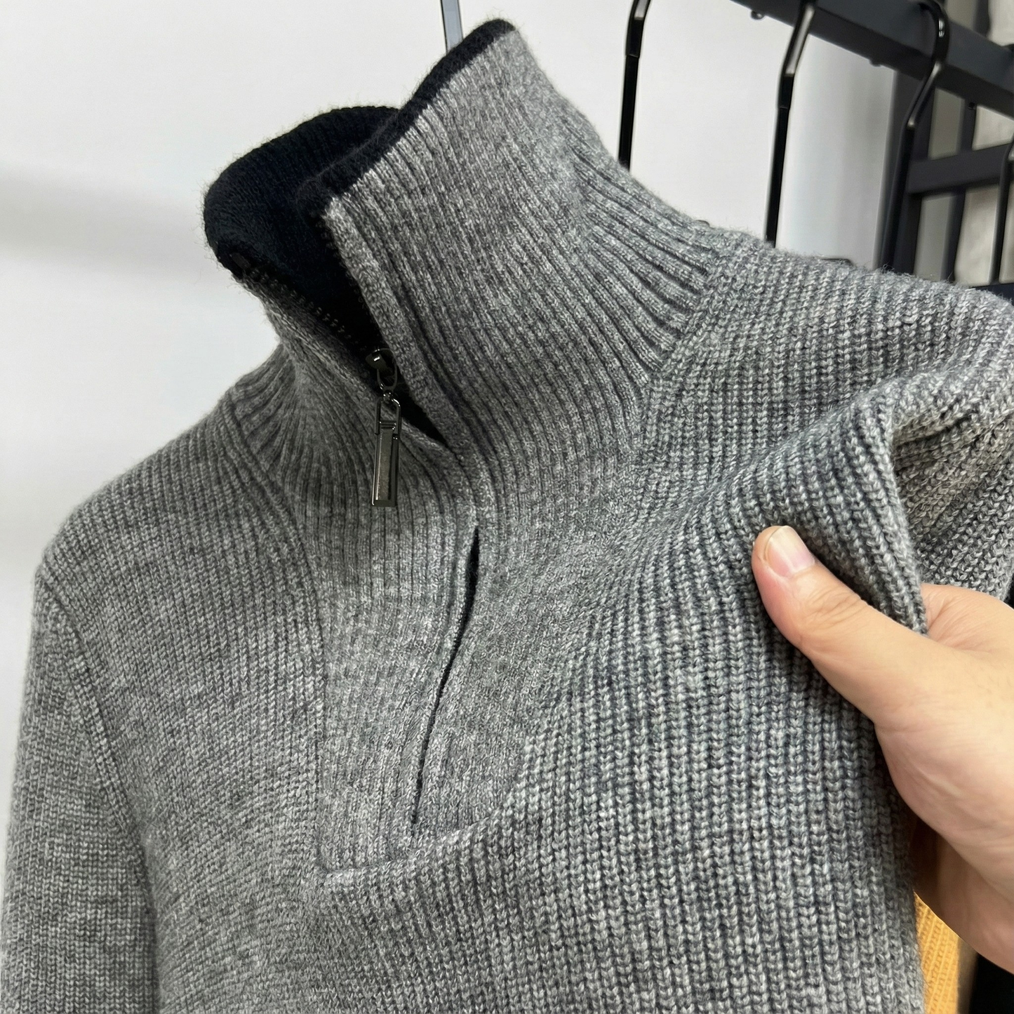 Roma Ribbed Half-Zip Knit Sweater