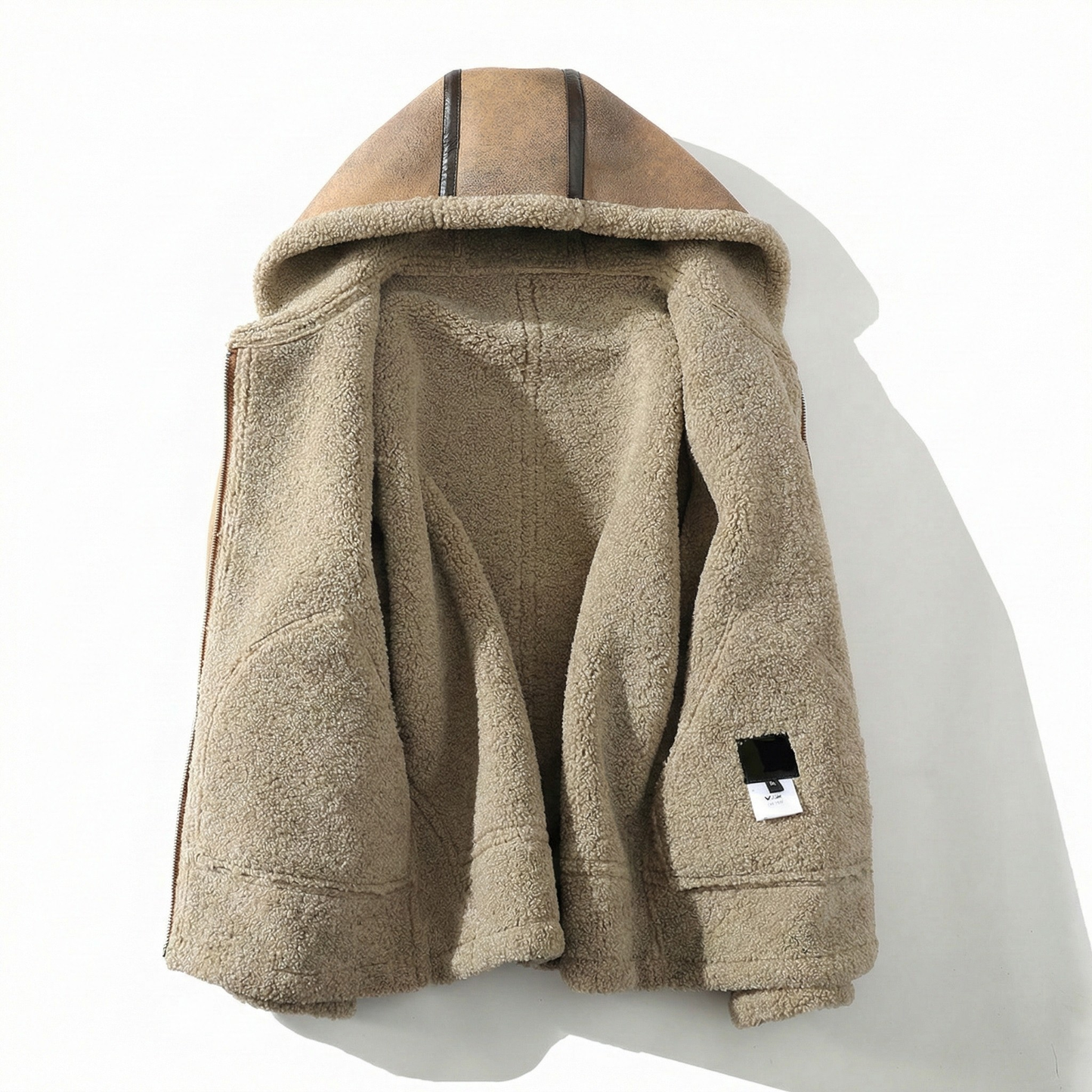 Noble Sherpa-Lined Aviator Hooded Jacket
