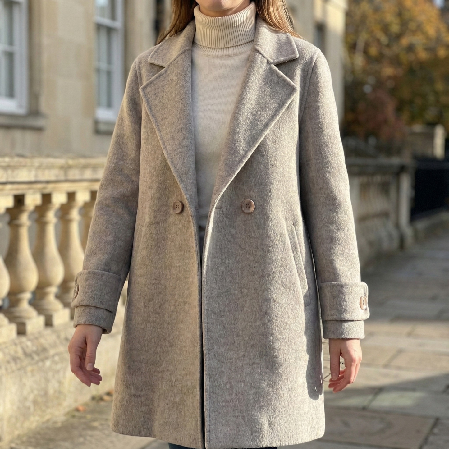 Carina Classic Wool Blend Tailored Coat