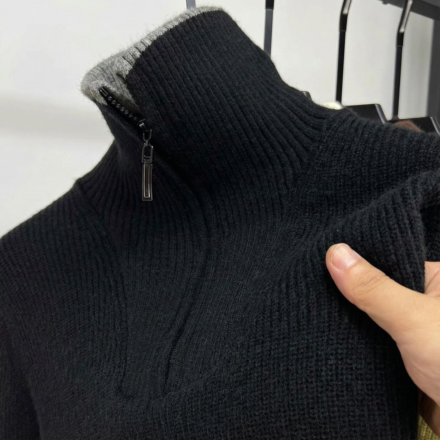 Roma Ribbed Half-Zip Knit Sweater