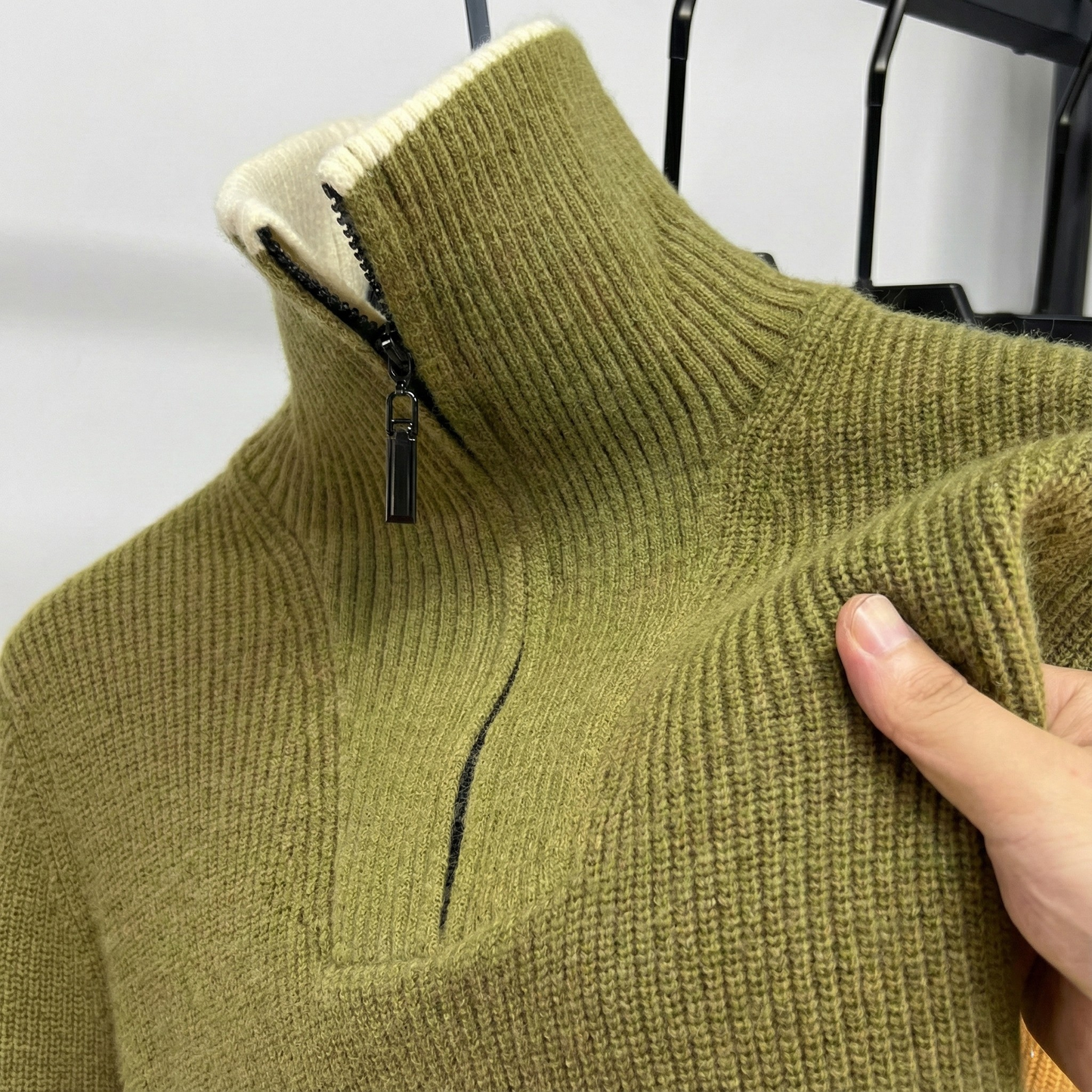 Roma Ribbed Half-Zip Knit Sweater