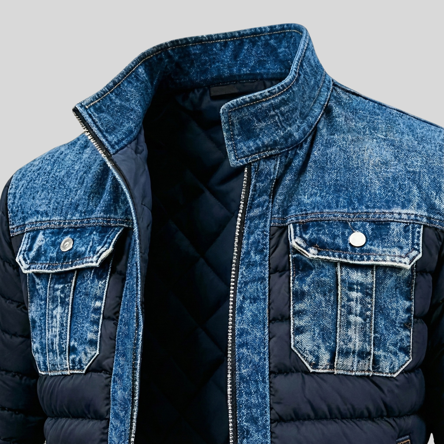 Ciedera Denim Hybrid Puffer Jacket