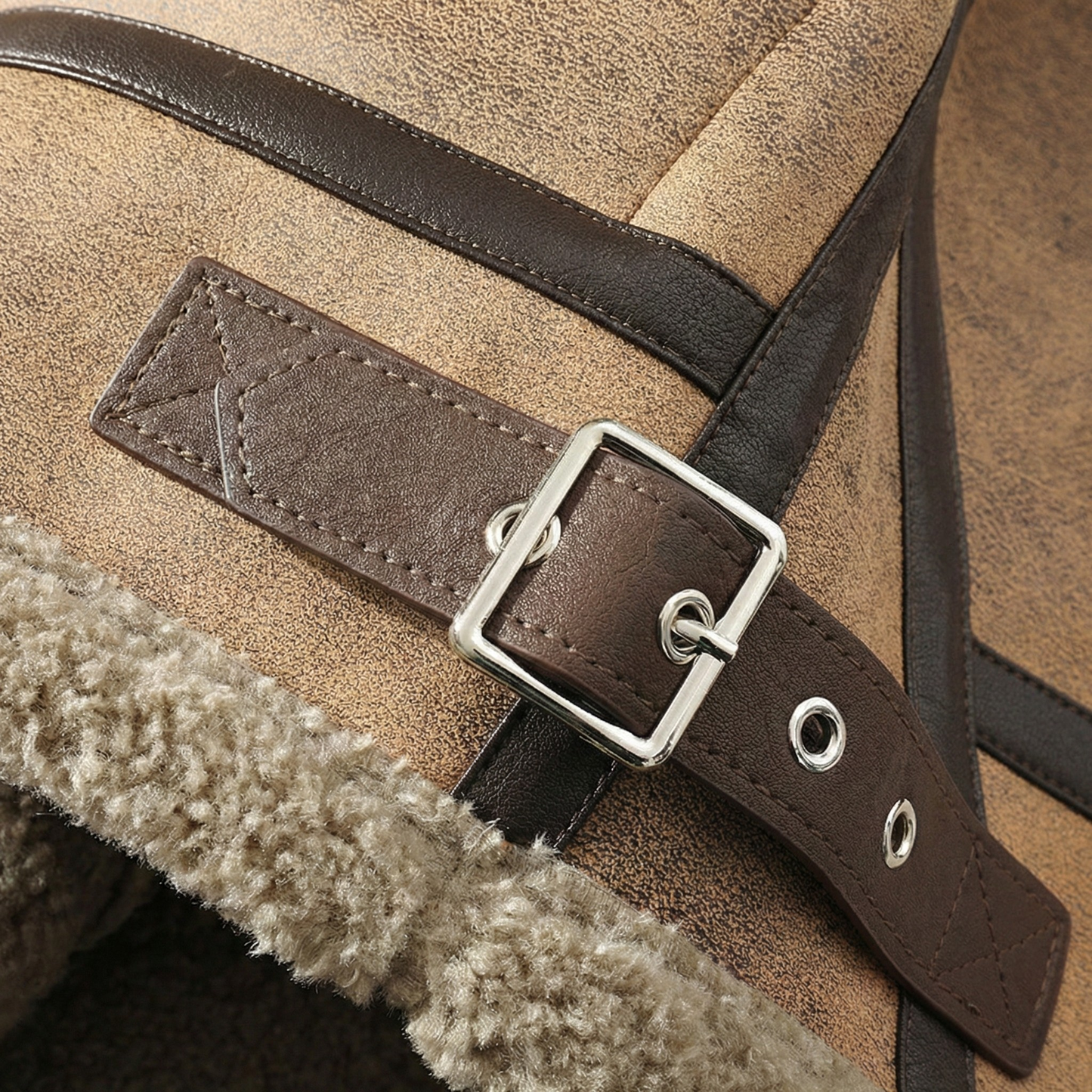 Noble Sherpa-Lined Aviator Hooded Jacket