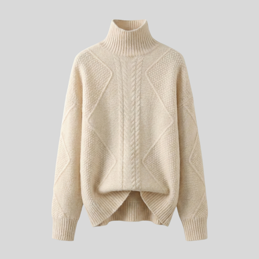 Cozy Cable-Knit High Neck Sweater