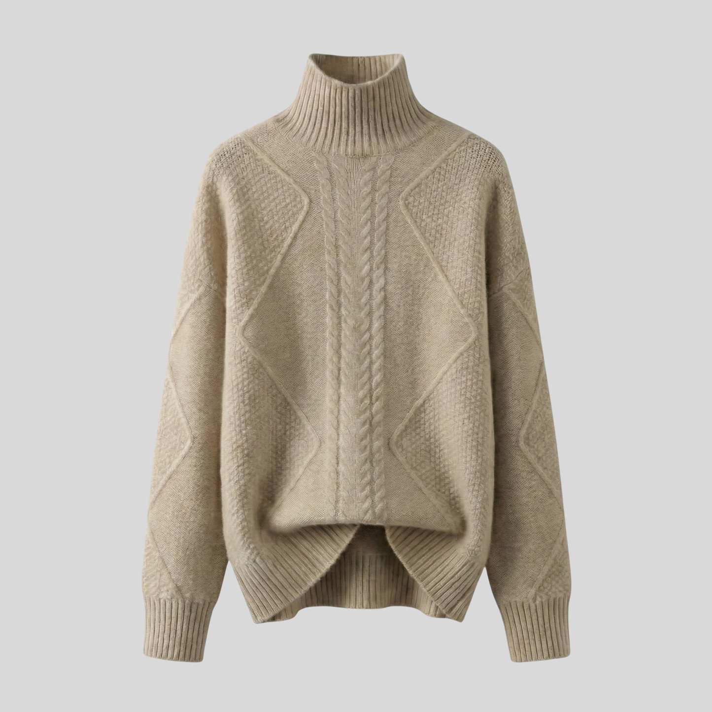 Cozy Cable-Knit High Neck Sweater