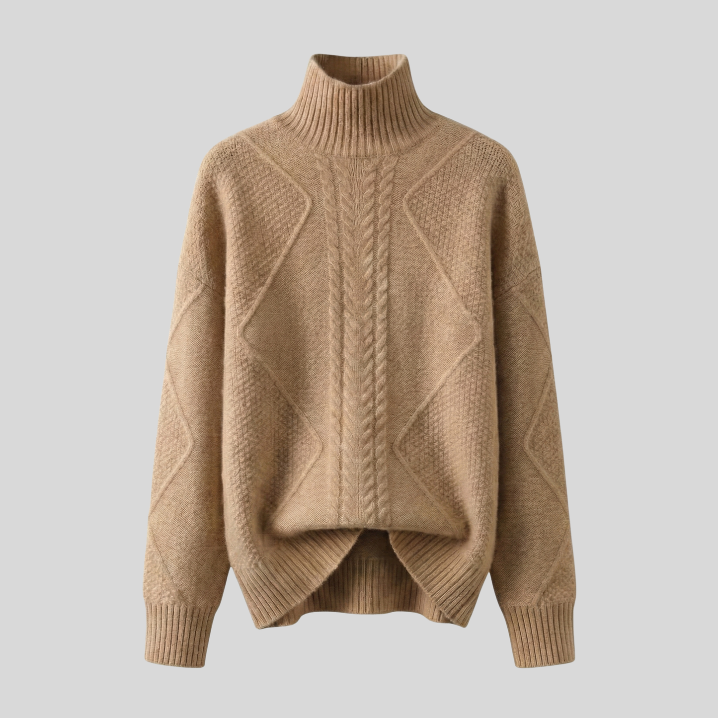 Cozy Cable-Knit High Neck Sweater