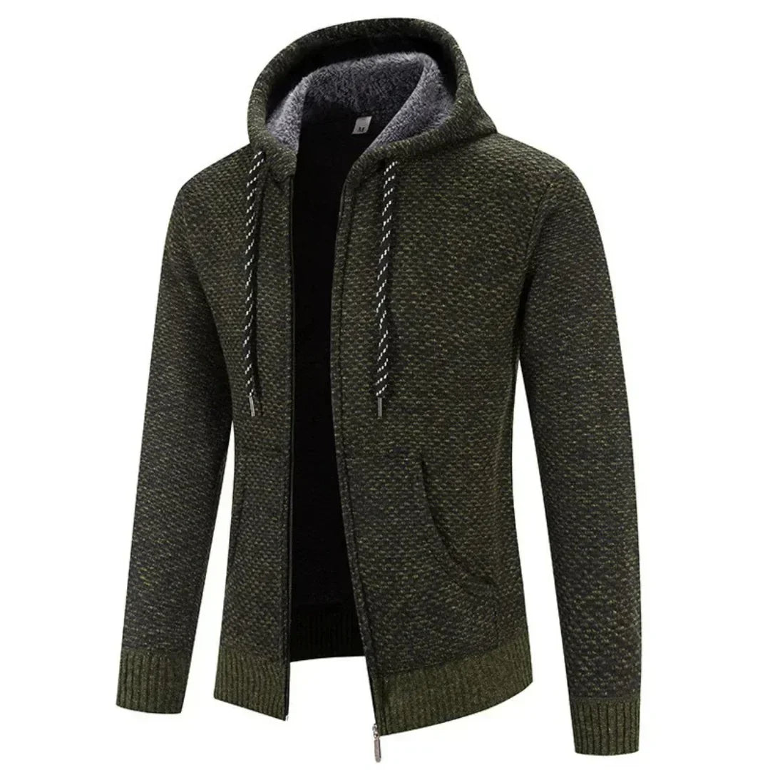 Ciedera Textured Knit Zip Hoodie