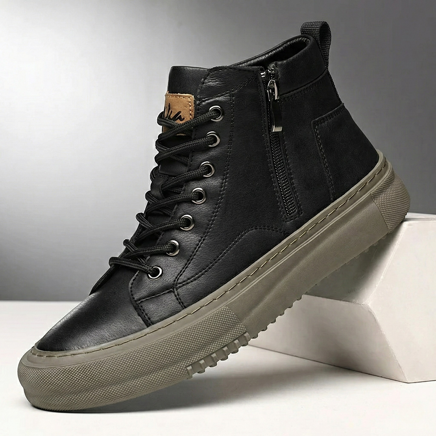 Regent Leather High-Top Sneakers
