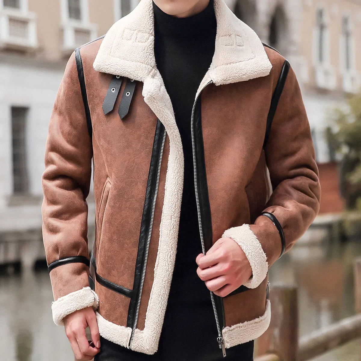 Fermo Shearling Lined Leather Jacket