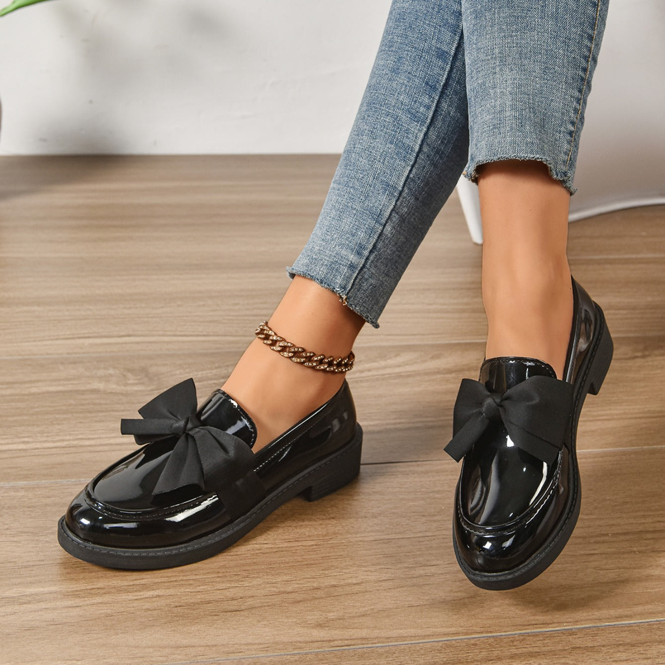 Valencia Bow Patent Loafers