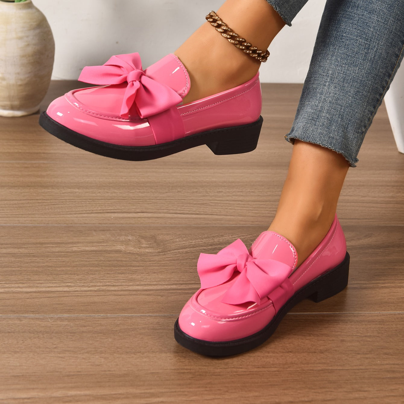 Valencia Bow Patent Loafers