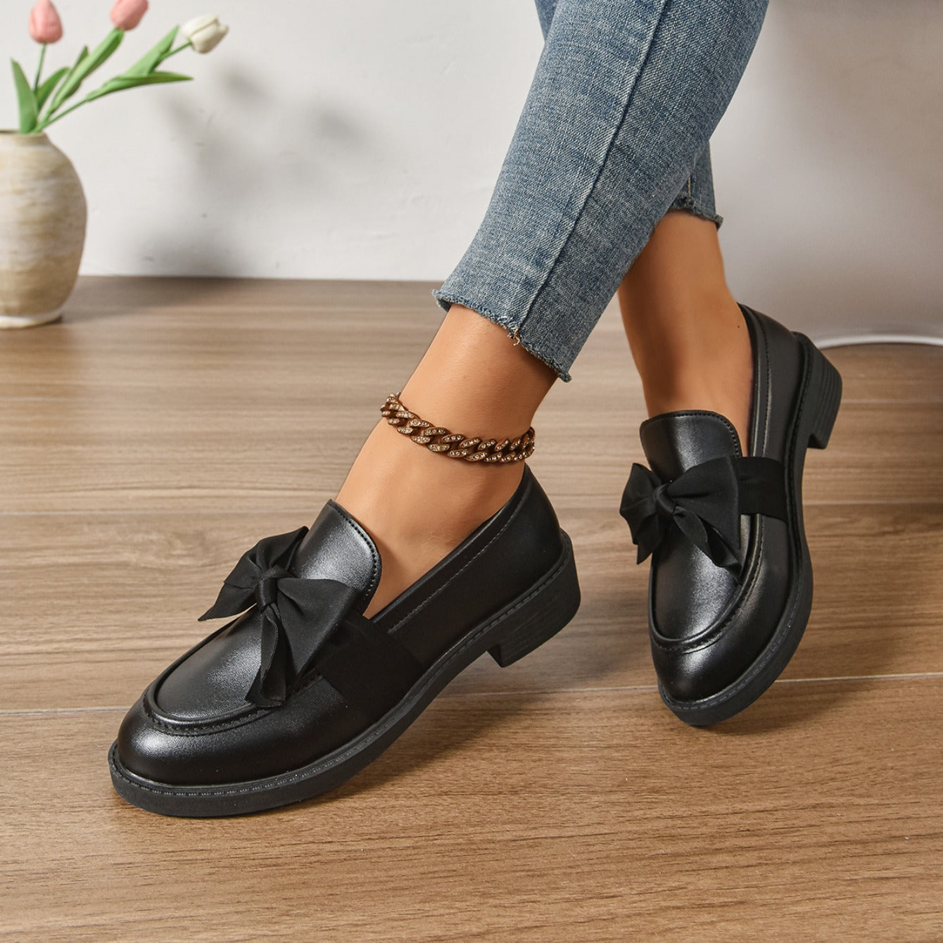 Valencia Bow Patent Loafers