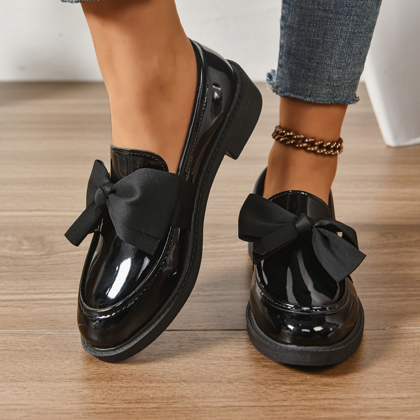 Valencia Bow Patent Loafers