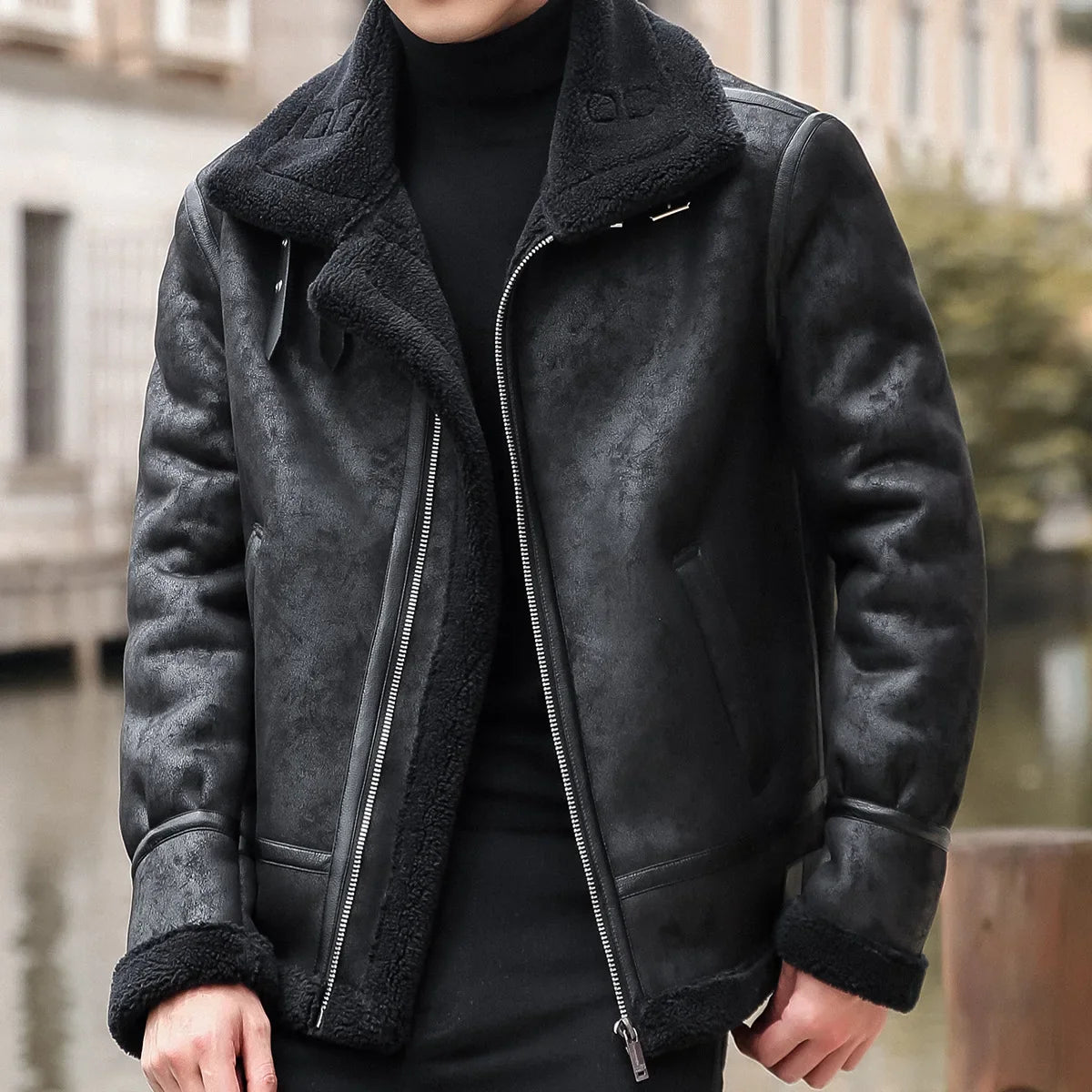 Fermo Shearling Lined Leather Jacket