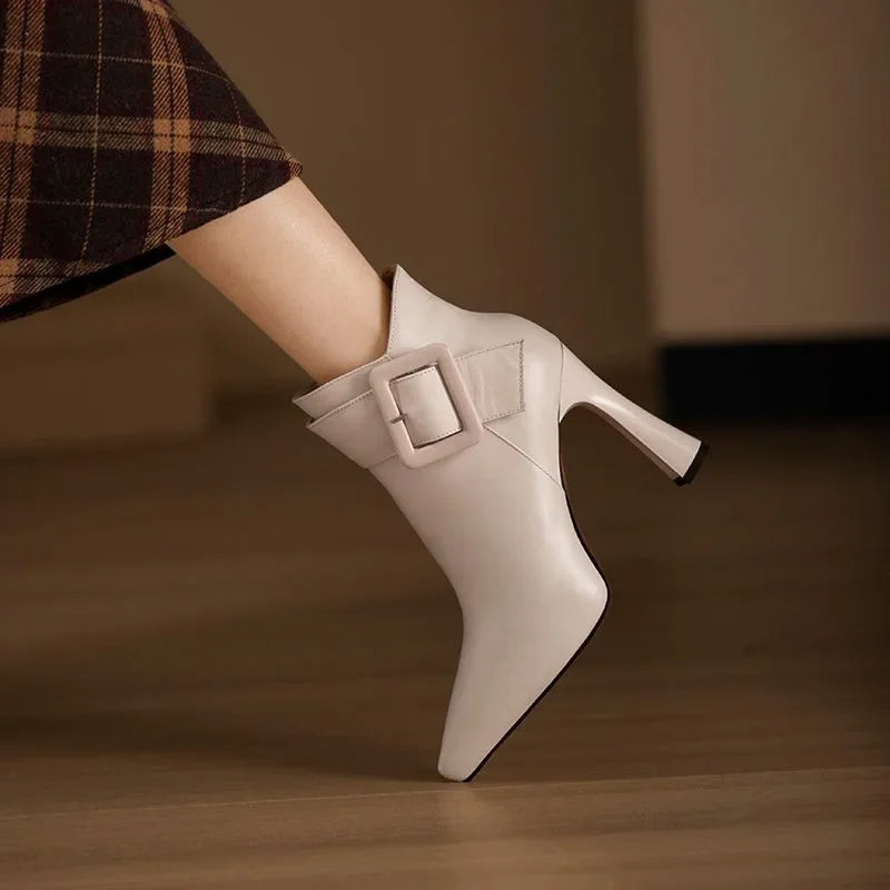 Clover Buckle Ankle Heels