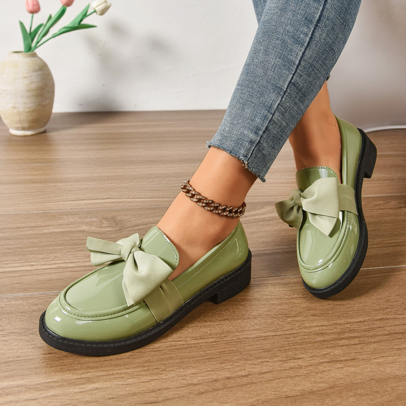 Valencia Bow Patent Loafers