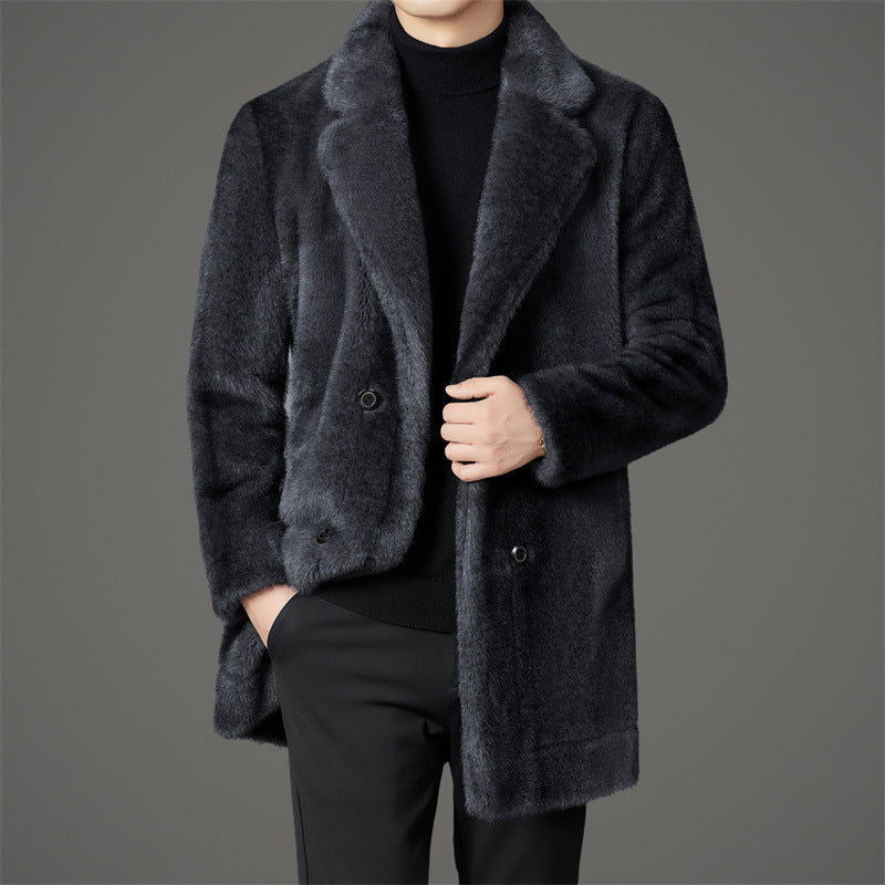 Ciedera Sleek Faux-Fur Overcoat