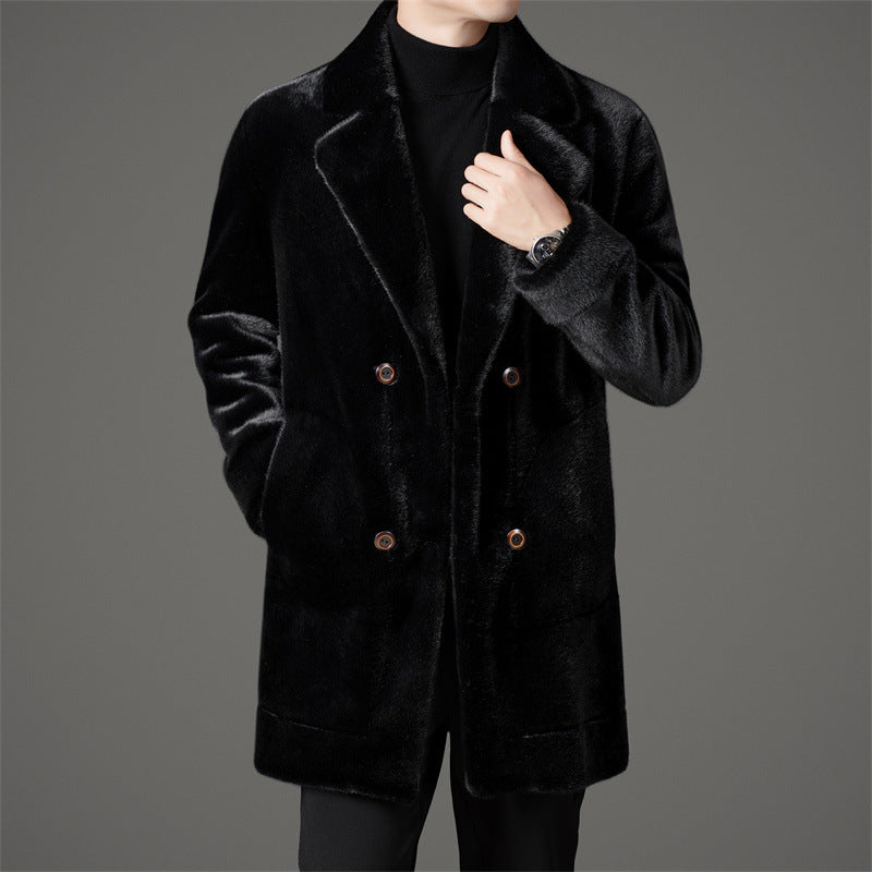 Ciedera Sleek Faux-Fur Overcoat