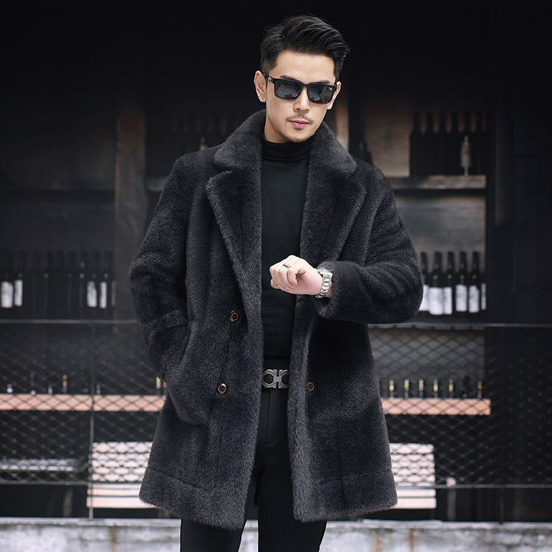 Ciedera Sleek Faux-Fur Overcoat