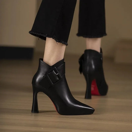 Clover Buckle Ankle Heels
