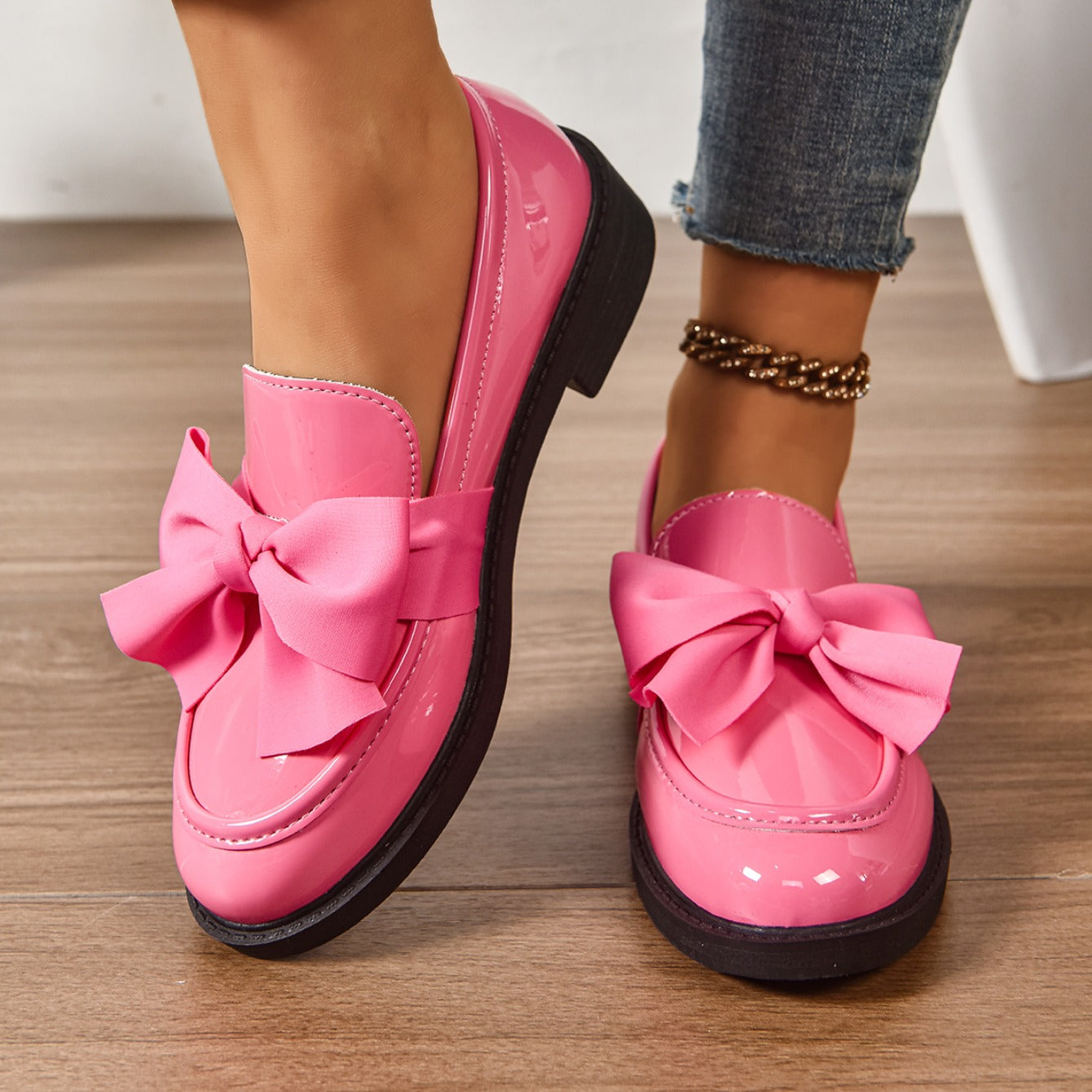 Valencia Bow Patent Loafers