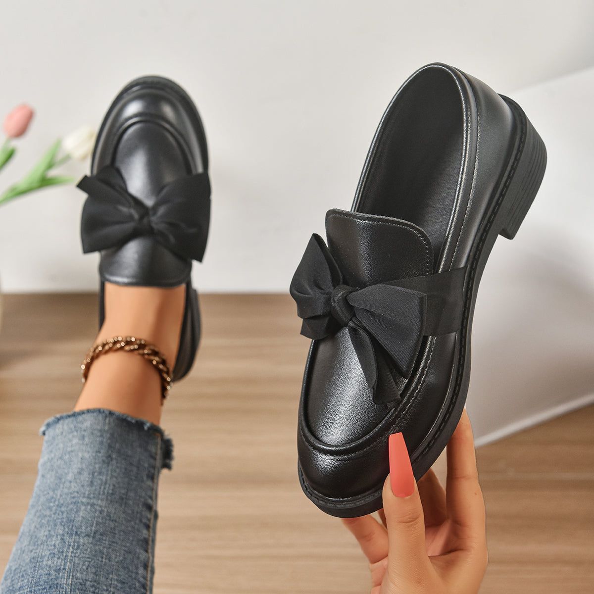 Valencia Bow Patent Loafers