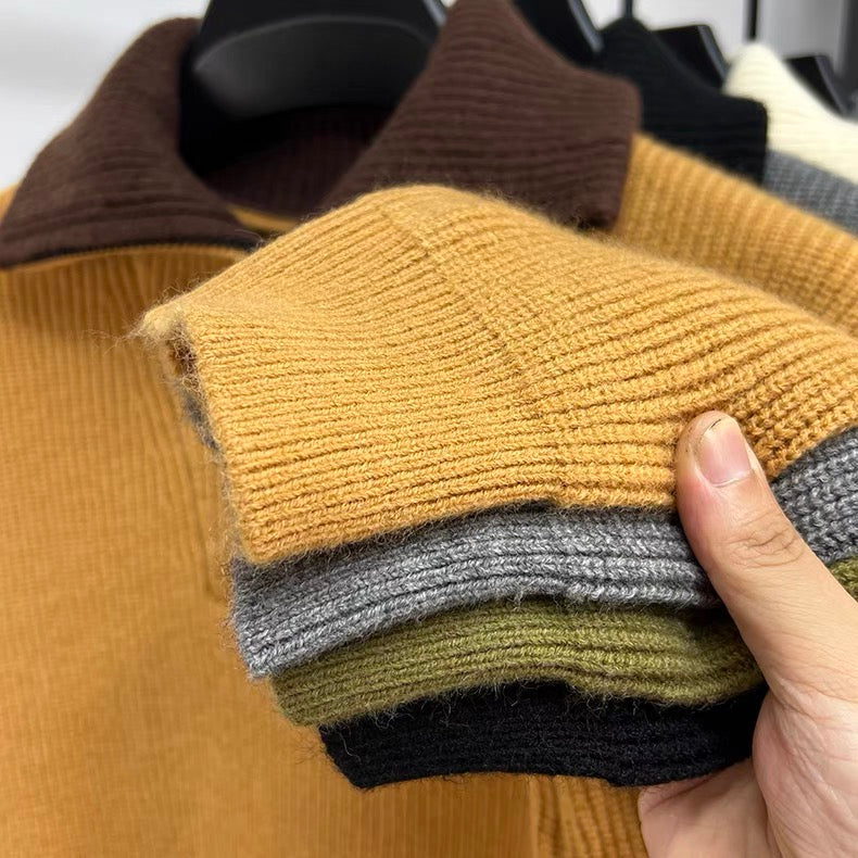 Roma Ribbed Half-Zip Knit Sweater