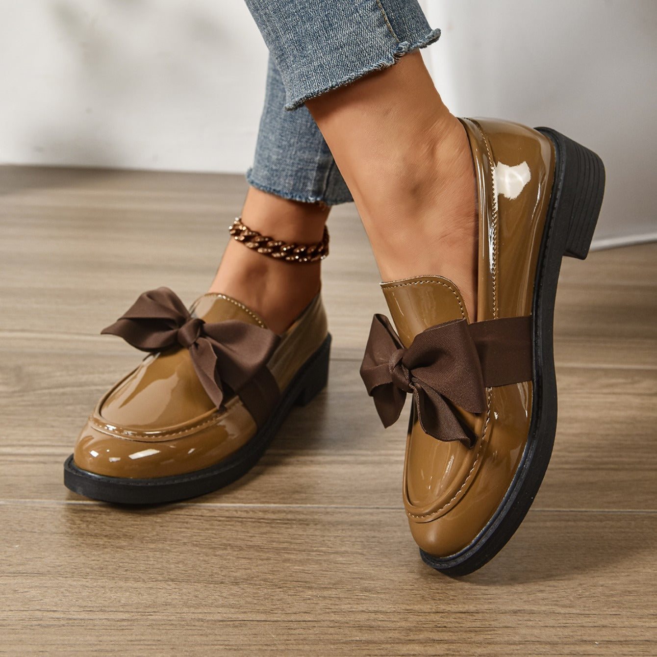 Valencia Bow Patent Loafers
