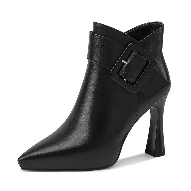 Clover Buckle Ankle Heels