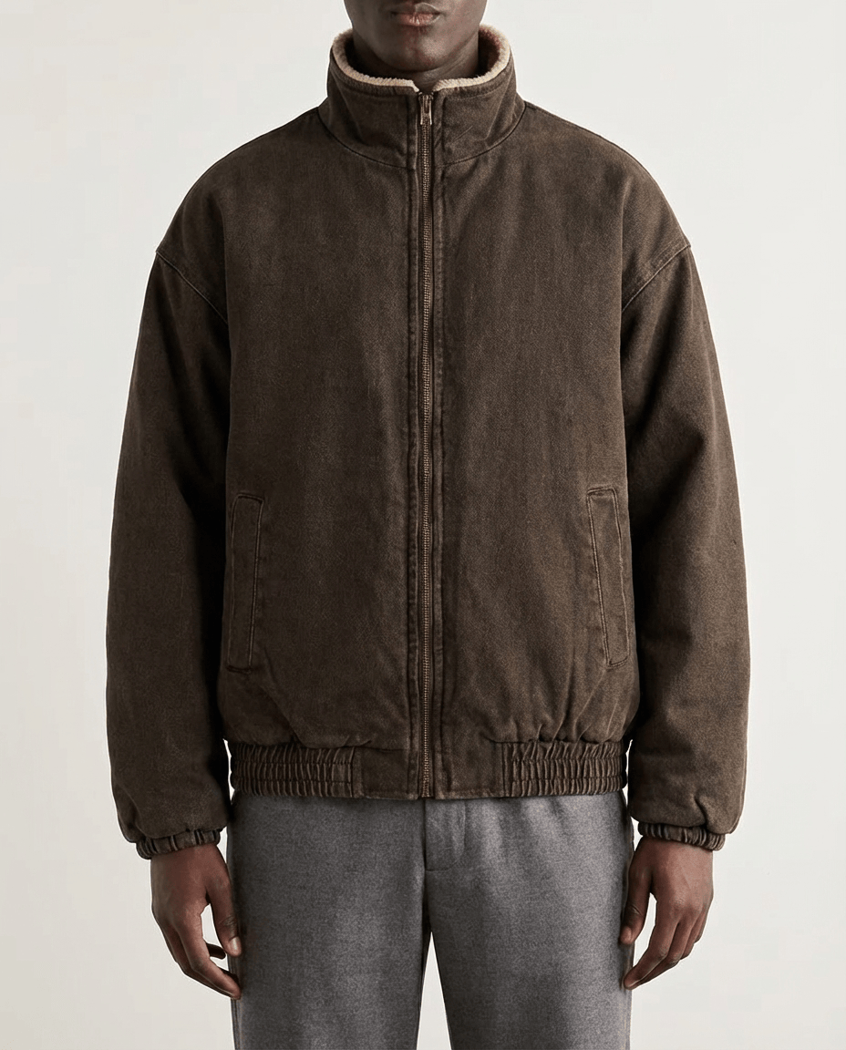 Milan Sherpa‑Lined Bomber Jacket