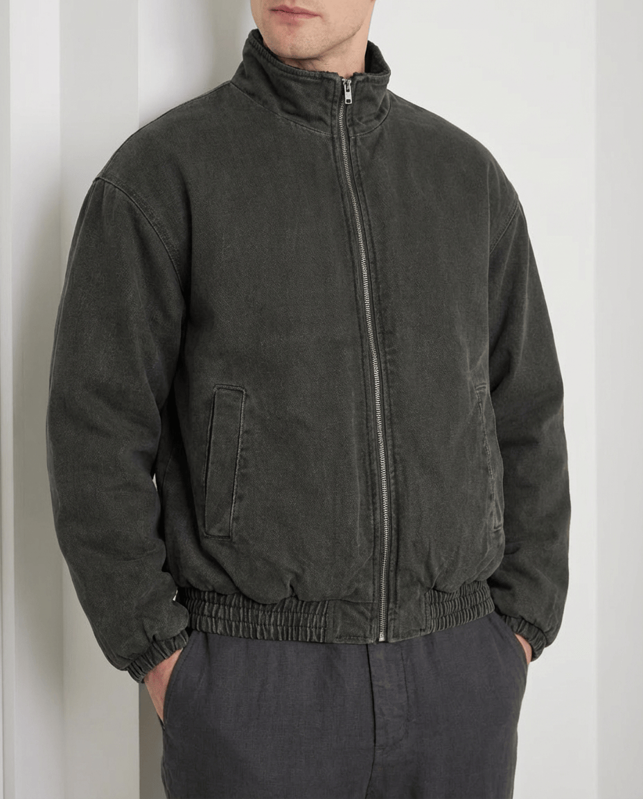 Milan Sherpa‑Lined Bomber Jacket