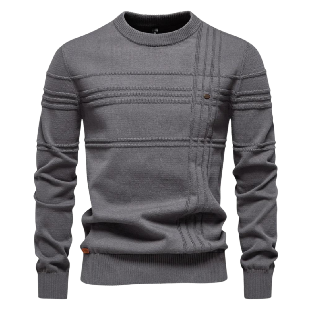 Leandro Elegant Sweater With Checkered Design